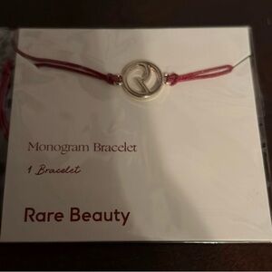 Rare Beauty Monogram Bracelet with Red Cord